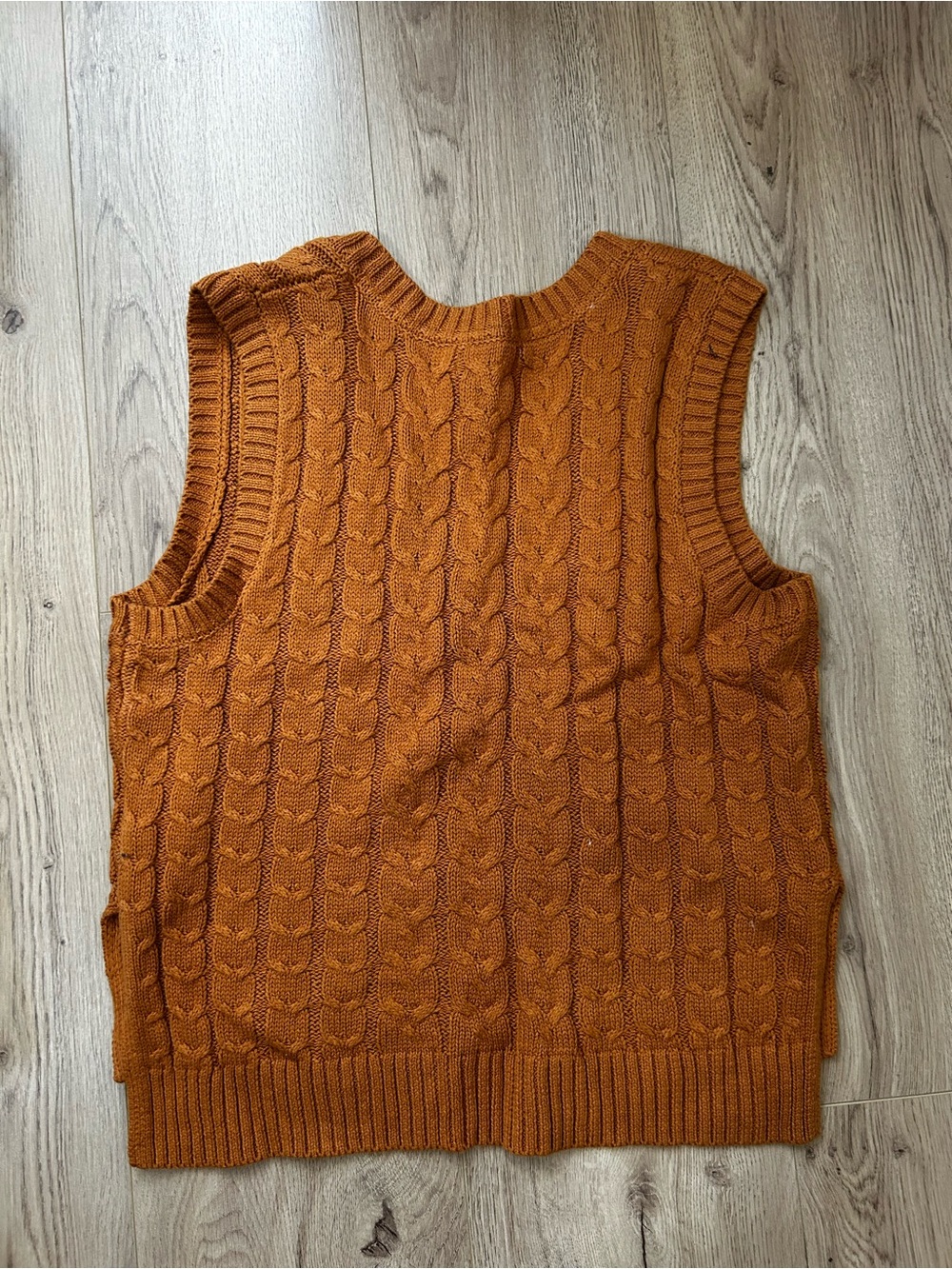 cupcakes & cashmere Cable-Knit V-Neck Sweater Vest in Rust - Picture 5 of 5